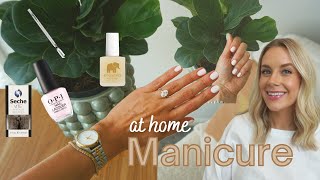 How to At Home Manicure  DIY  Salon Results  Natural Nails  No UV [upl. by Ahsiekim]