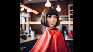 Women Short Bob Blunt haircut with BangsFringe  Compilation 30 [upl. by Mareah]