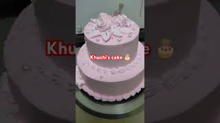 2 tired Black forest cake with Pink colour 🎂🎉khushiscake viralvideo cake blackforestcake [upl. by Gordon]