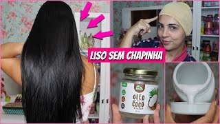 Liso Sem Chapinha e Sem Química ALISAMENTO NATURAL MARAVILHOSO Brilho e Sedosidade [upl. by Helaina464]