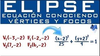 Ecuación de la Elipse dados Vértices y Focos [upl. by Hackathorn744]