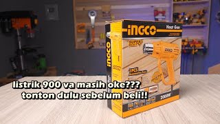 cocok buat listrik rumahan  unboxing dan tes electrik heatgun INGCO HG2000385 pistol pemanas [upl. by Helali]