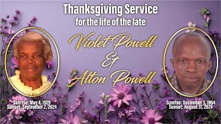 Thanksgiving Service for the Lives of the late Alton and Violet Powell  Sept 29 2024  10am [upl. by Adiana]