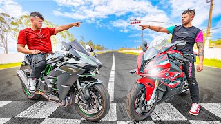 A DISPUTA DO SECULO BMW S1000RR VS MINHA KAWASAKI H2 [upl. by Nnahoj]