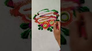 Easy rangoli youtubeshorts shortsfeed trendingshorts viralshort rangoli art [upl. by Tennek]