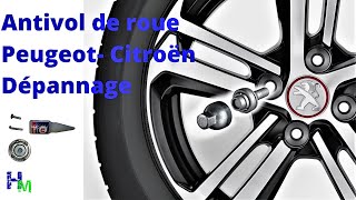 COMMENT RETIRER ANTIVOL DE ROUE PEUGEOTCITROEN ABIME  Méthode simple pour se dépanner [upl. by Esor115]