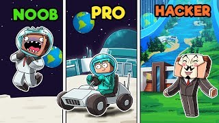 Minecraft  NOOB vs PRO vs HACKER  MOON BASE [upl. by Irodim]