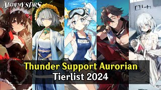 Alchemy Stars Aurorian Tier List 2024  Recommended Thunder Support List 2024 [upl. by Tynan992]