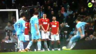 Kolarov Free Kick Vs Man Utd [upl. by Etnaik271]