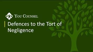 Defences to the Tort of Negligence [upl. by Bloch]