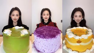 ASMR🍰Eating Purple Taro Layer Cake🍰 Soft And Waxy Sound 크림丨먹방丨Mukbang丨Satisfying丨Eatingsho [upl. by Amjan]