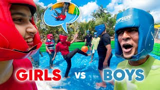 ANNIE vs ABIN Soapy Football Match 😂 Crazy Challenge [upl. by Zoellick]