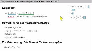 Gruppen ►Homomorphismus ►Beweise ►k→ ik [upl. by Audwen954]