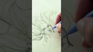 how to draw face Pencil art by Loish on instagram  amazing pencil drawing shorts [upl. by Terryl]