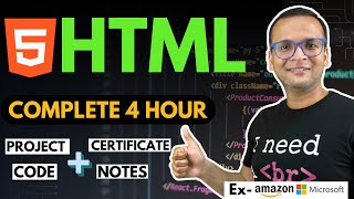 🚀 🔥 HTML Complete Course 2024 for Beginners  Projects  Notes  Github  Certification [upl. by Hirsh]