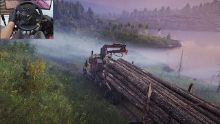 Logging with a Western Star 47X  SnowRunner  Thrustmaster TX [upl. by Noyek]