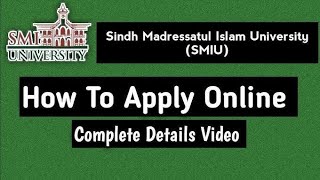 Sindh madarsatul islam university admission 2024  SMIU 2024  smiu admission 2024  karachi uni [upl. by Dafodil471]