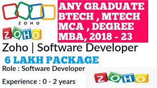 ZOHO OFF CAMPUS DRIVE ZOHO RECRUITMENT DRIVE  ANY GRADUATES FRESHERS EXPERIENCE WALK IN DRIVE [upl. by Alicia]