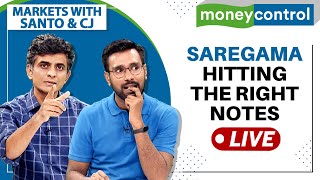 Stock Market Live Saregama Q1 Strikes Perfect Note  Markets With Santo amp CJ [upl. by Aicatsan]