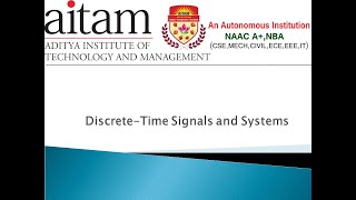 DiscreteTime Signals and Systems [upl. by Sonnie]