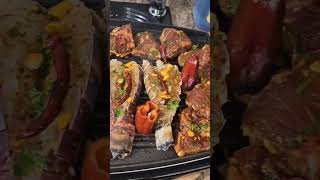 Making lobster tails amp lamb loins trending foodshorts shorts fyp dinner [upl. by Akeihsal]