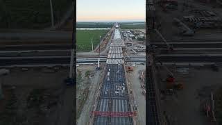 California HighSpeed Rail 9 Drone Hyperlapse of Saturday Morning Workers at Hanford Viaduct [upl. by Nilak]