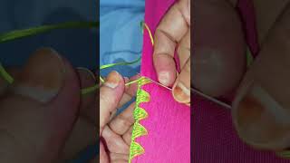 Simple and Easy Border Lace Design  Hand Embroidery💗💚🪡 [upl. by Riggs]