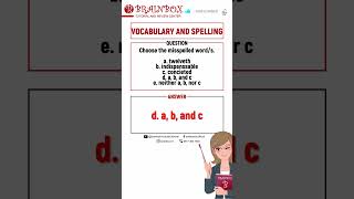 Vocabulary amp Spelling Question 3  Clerical Ability Series civilserviceexam cse upcat let [upl. by Nyloj]