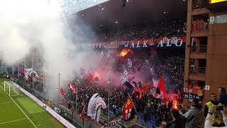 Sampdoria  Genoa Derby della Lanterna tifo and pyro 22 10 2016 [upl. by Ynaffat]