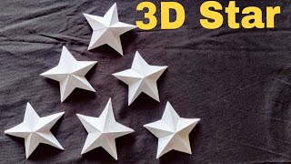 How to Make Star With Paper ⭐🌟  DIY Paper Star  How to cut star shape perfectly  3D Star [upl. by Nnail826]