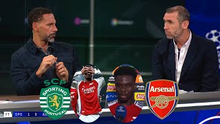 Sporting vs Arsenal 15 Destructive Victory💥 Bukayo Saka Crazy Reaction  Rio Ferdinand Analysis [upl. by Ravens108]