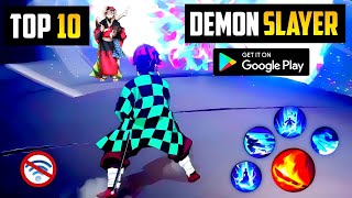 Top 10 New Demon Slayer Games For Android In 2023  High Graphics OnlineOffline [upl. by Meirrak]