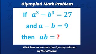 Math Olympiad  Algebra Problem  33 [upl. by Einon]