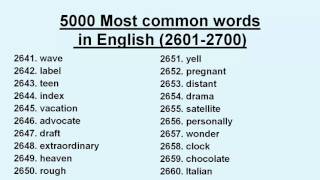 5000 Most common words in English 26012700 [upl. by Nahtaj]