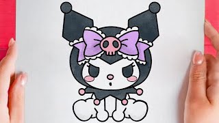 how to draw kuromi easy from hello kittty Sanrio [upl. by Llorrad]