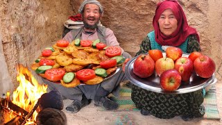 The old couples lifestyle in the cave delicious food recipesquot Village Life Afghanistan [upl. by Countess]