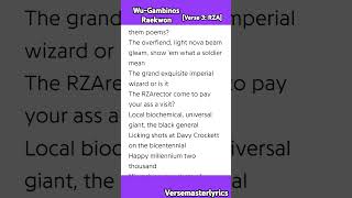 WuGambinos Raekwon Verse 3 RZA hiphop rap music lyrics [upl. by Harelda]