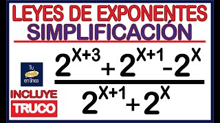 TEORÍA DE EXPONENTES  SIMPLIFICACIÓN Incluye Truco Fácil [upl. by Connie]