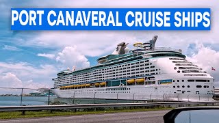 3 Cruise Ships Sail Away from Port Canaveral [upl. by Ahtelat896]