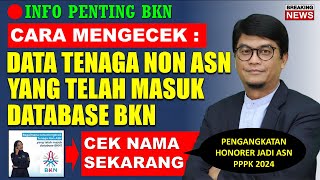 🔴INFO PENTING BKN CARA CEK DATA NON ASN YANG TELAH MASUK DATABASE BKN  CEK SEKARANG [upl. by Atiken]