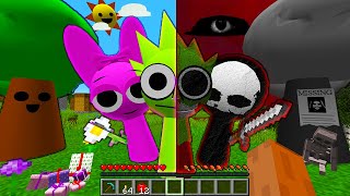 EVIL and GOOD Incredibox Sprunki are HUNTING ME Im surviving in a HAUNTED HOUSE in Minecraft [upl. by Giraud]