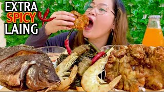 INDOOR COOKING  EXTRA SPICY LAING amp CHICHARON BULAKLAK MUKBANG  MUKBANG PHILIPPINES [upl. by Kcim349]