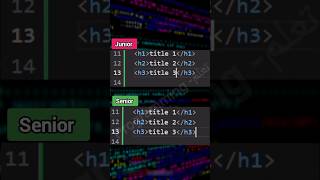 Junior Vs Senior Frontend developer programming javascript html coding css html5 webdevelopment 💻🌐 [upl. by Enelime242]