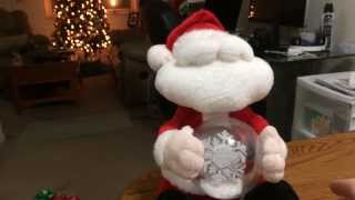 Santa Claus Animated Singing Snow Globe Merry Christmas [upl. by Akinar]