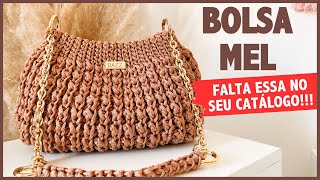 Bolsa de Crochê com Ponto Fantasia  Bolsa de Crochê com Fio Náutico  Bolsa Mel por Dazz Crochê [upl. by Aihtenyc]