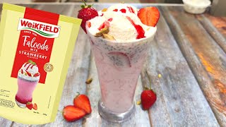 WeikField Falooda Mix Strawberry Recipe in Hindi  वीकफिल्ड फालूदा मिक्स स्ट्रॉबेरी रेसिपी [upl. by Odlareg]