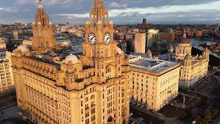 Liverpool stunning waterfront sundown Sep 2024 drone [upl. by Nesiaj]