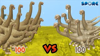 100 Brachiosaurus vs 100 Camarasaurus  Dino War S3E5  SPORE [upl. by Crysta]