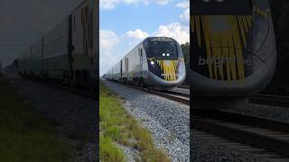 Brightline Bright Green trains 5336 and 5353 pass Suntree Melbourne FL at Turner Rd 882024 [upl. by Atilam]