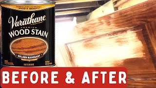 Varathane Golden Mahogany  Staining Pine Doors DIY  Review Before and After [upl. by Lise857]